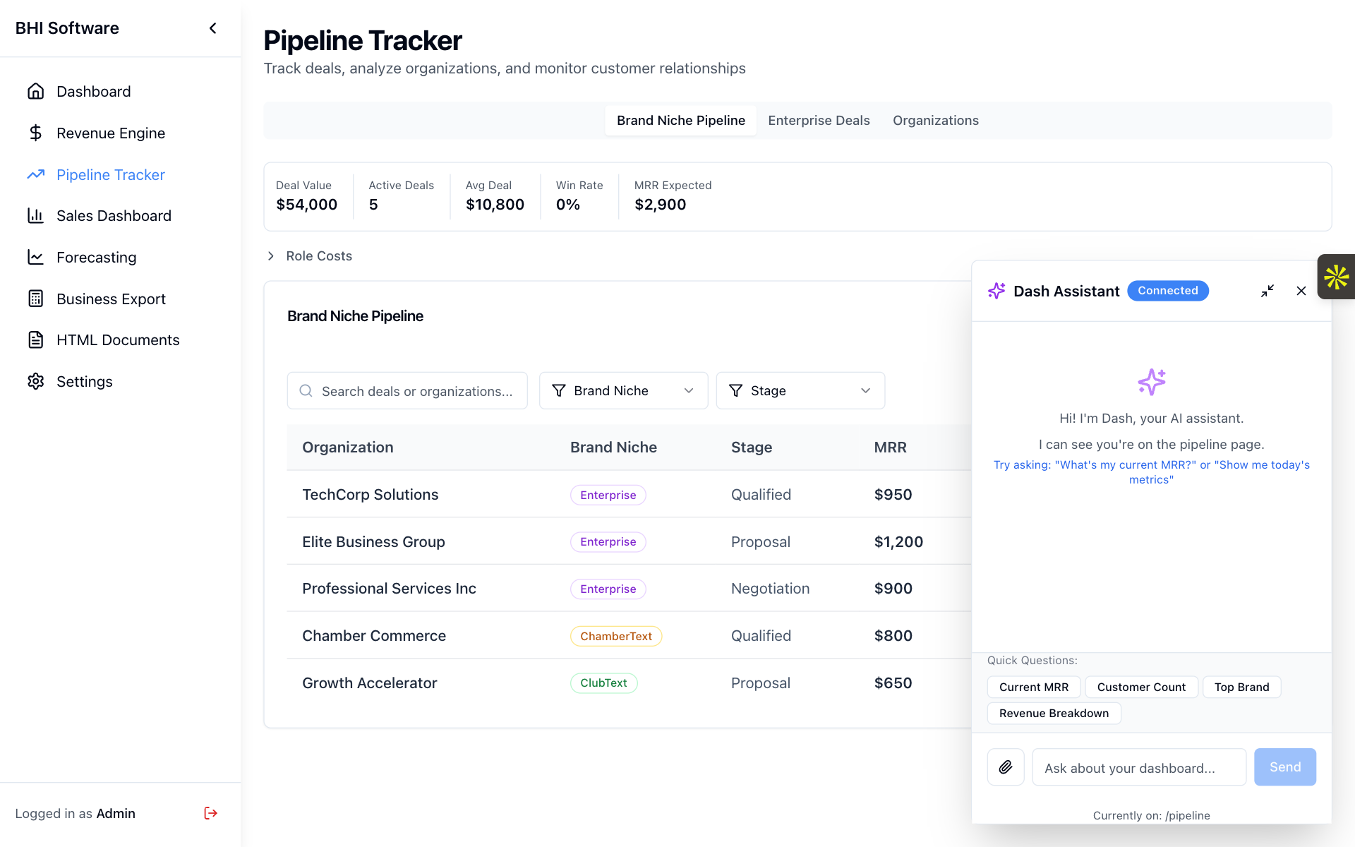 Dash Intelligence AI assistant